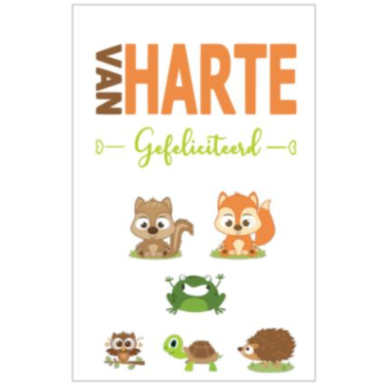 Gefeliciteerd dieren 2 - kaart